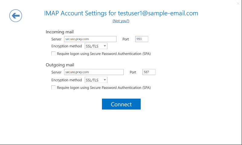 outlook 2016 server settings imap